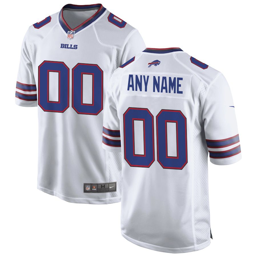 Men Buffalo Bills Nike White Custom Game NFL Jersey->customized nfl jersey->Custom Jersey